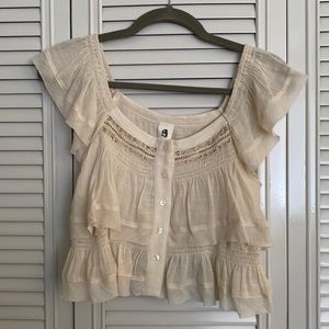 Ruffle boho crop top